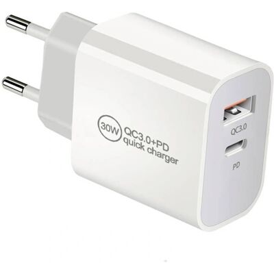 Chargeur Murale IWH 30W avec 2 Ports USB - Recharge Rapide & Power Delivery Chargeur Murale IWH 30W avec 2 Ports USB - Recharge Rapide & Power Delivery