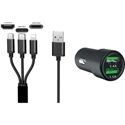 Chargeur voiture USB double IWH 12/24V - Charge rapide, compact - Publicité Chargeur voiture USB double IWH 12/24V - Charge rapide, compact - Publicité