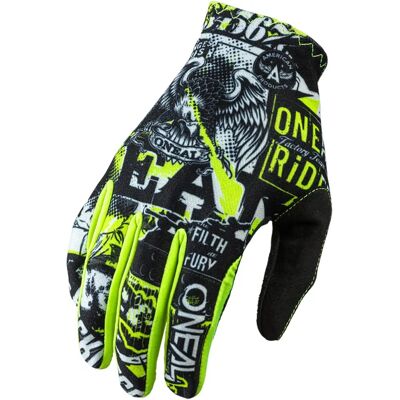 Gants de Motocross Matrix Attack Enfant - Noir Jaune - S Gants de Motocross Matrix Attack Enfant - Noir Jaune - S