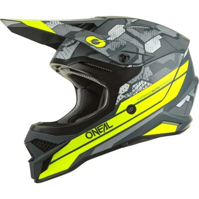 Casque de motocross gris jaune O'Neal 3Series V.22 - S Casque de motocross gris jaune O'Neal 3Series V.22 - S