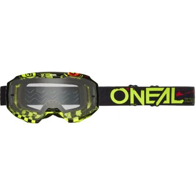 Gafas de motocross Oneal B-10 Attack Transparente - Negro Amarillo - Unisex Gafas de motocross Oneal B-10 Attack Transparente - Negro Amarillo - Unisex