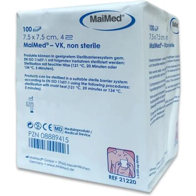 Garze Sterili MaiMed - 7,5x7,5cm - 100 pezzi Garze Sterili MaiMed - 7,5x7,5cm - 100 pezzi