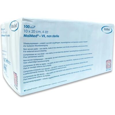 MaiMed Vlieskompressen - Steril & Unsteril - 10x20cm - 100 St MaiMed Vlieskompressen - Steril & Unsteril - 10x20cm - 100 St