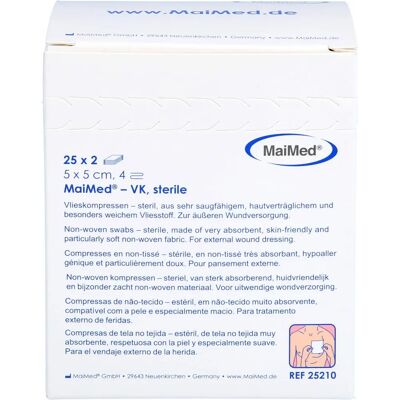 MaiMed GmbH Sterile Vlieskompressen - 5x5 cm, 50 Stück MaiMed GmbH Sterile Vlieskompressen - 5x5 cm, 50 Stück