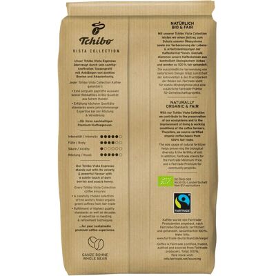 Tchibo Vista Collection Bio Espresso - 1kg Ganze Bohne - Intensität 5/6 Tchibo Vista Collection Bio Espresso - 1kg Ganze Bohne - Intensität 5/6