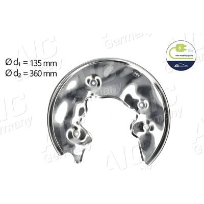 AIC Modello 56150 Scudo freno in alluminio per Audi - Asse posteriore destro AIC Modello 56150 Scudo freno in alluminio per Audi - Asse posteriore destro