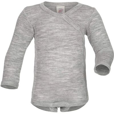 Engel Bio-Babybody - 62/68 - Wolle Seide - Hellgrau Engel Bio-Babybody - 62/68 - Wolle Seide - Hellgrau