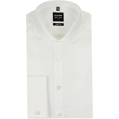 Olymp Level 5 Body Fit Hemd Double Cuff Off-White - Hemd Olymp Level 5 Body Fit Hemd Double Cuff Off-White - Hemd