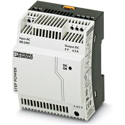 Phoenix Contact STEP-PS/1AC/5DC/6.5 Netzteil - DIN-Schiene, 5V DC 6,5A Phoenix Contact STEP-PS/1AC/5DC/6.5 Netzteil - DIN-Schiene, 5V DC 6,5A