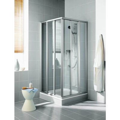 Kermi Ibiza 2000 Hoekbadkamer - 90cm, Zilverkleurig mat Kermi Ibiza 2000 Hoekbadkamer - 90cm, Zilverkleurig mat