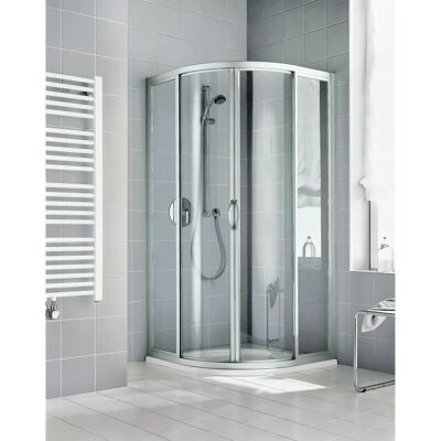 Kermi Ibiza 2000 Viertelkreis-Duschkabine - Silber Mattglanz, 90x90x185cm Kermi Ibiza 2000 Viertelkreis-Duschkabine - Silber Mattglanz, 90x90x185cm