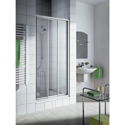 Kermi Ibiza 2000 Gleittür - 3-teilig, Silber Mattglanz, ESG klar 100x185cm Kermi Ibiza 2000 Gleittür - 3-teilig, Silber Mattglanz, ESG klar 100x185cm
