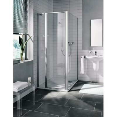Porte de Douche Kermi Ibiza 2000 - Argent Mat, Verre Clair, Charnière Gauche - Publicité Porte de Douche Kermi Ibiza 2000 - Argent Mat, Verre Clair, Charnière Gauche - Publicité