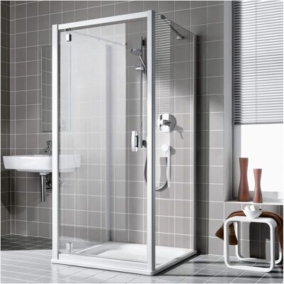Kermi Duschwand - 90x200cm - Silber Mattglanz - Sicherheitsglas Kermi Duschwand - 90x200cm - Silber Mattglanz - Sicherheitsglas