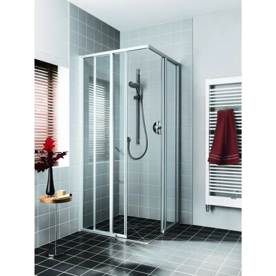 Kermi Ibiza 2000 Eckeinstieg - 90cm, Bodenfrei, Silber Kermi Ibiza 2000 Eckeinstieg - 90cm, Bodenfrei, Silber