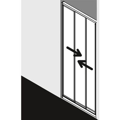 Kermi Nova 2000 Schiebetür - 3-teilig, Festes Glas, 80x185 cm Kermi Nova 2000 Schiebetür - 3-teilig, Festes Glas, 80x185 cm