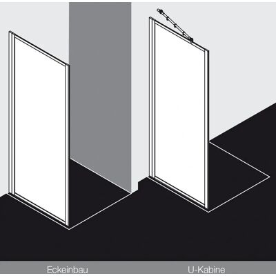 Kermi Nova 2000 Zijwand - Kunstglas, Zilver Matglans - Douchewand Kermi Nova 2000 Zijwand - Kunstglas, Zilver Matglans - Douchewand