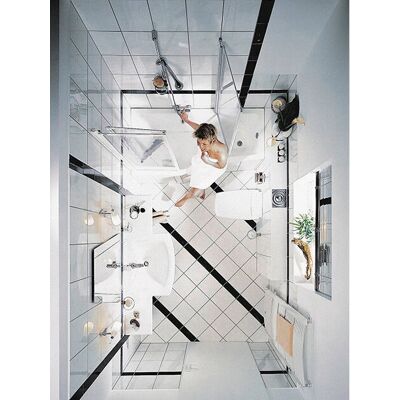 Paroi de douche Vario 2000 de Kermi - Blanc, aluminium anodisé, 1400mm de haut - Publicité Paroi de douche Vario 2000 de Kermi - Blanc, aluminium anodisé, 1400mm de haut - Publicité