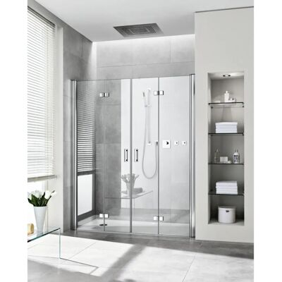 Kermi Diga - Porte pliante de douche - 4 parties - Argent brillant - Type de douche - Publicité Kermi Diga - Porte pliante de douche - 4 parties - Argent brillant - Type de douche - Publicité