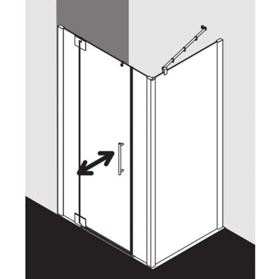 Kermi Marque PX1GL Éloxé Argent - Porte de Douche 2000mm - Publicité Kermi Marque PX1GL Éloxé Argent - Porte de Douche 2000mm - Publicité