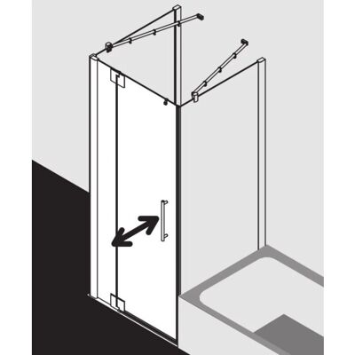 Porte de douche Kermi Pasa XP - 1 vantail avec fixe - Argent mat - Porte de douche - Publicité Porte de douche Kermi Pasa XP - 1 vantail avec fixe - Argent mat - Porte de douche - Publicité
