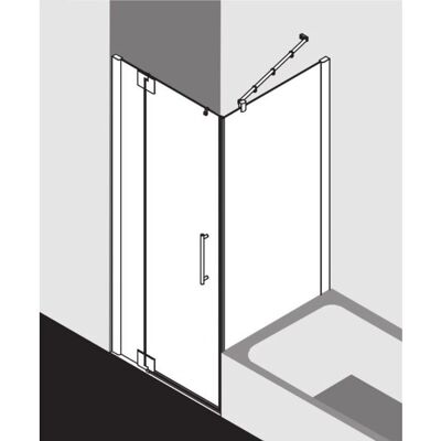 Kermi Marque Modèle - Porte de douche à une battante avec panneau fixe - Publicité Kermi Marque Modèle - Porte de douche à une battante avec panneau fixe - Publicité