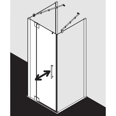 Porte de Douche en Verre Argent Mat Kermi - 1850mm H - 970-1000mm L - 1 Volet - Publicité Porte de Douche en Verre Argent Mat Kermi - 1850mm H - 970-1000mm L - 1 Volet - Publicité