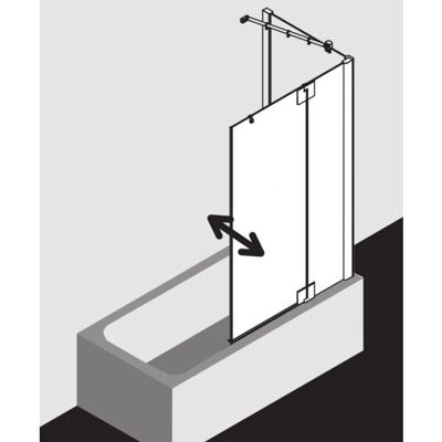 Porte de douche Kermi avec panneau fixe - Argent Brillant - Publicité Porte de douche Kermi avec panneau fixe - Argent Brillant - Publicité
