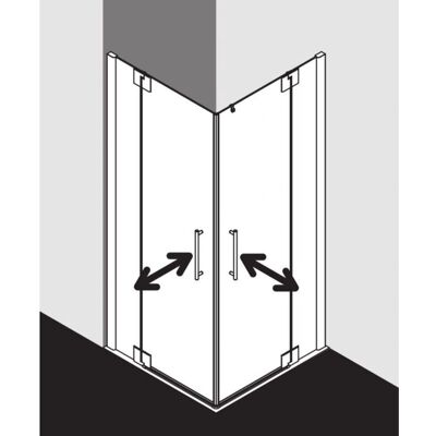 Kermi Marque Modèle - Porte de douche d'angle en 2 pièces - Largeur réglable - Qualité allemande - Publicité Kermi Marque Modèle - Porte de douche d'angle en 2 pièces - Largeur réglable - Qualité allemande - Publicité