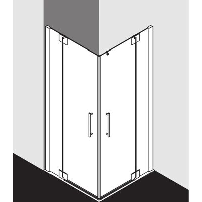 Kermi Marque Pasa XP Enclosure de Coin - Argent Brillant, 120x200cm - Publicité Kermi Marque Pasa XP Enclosure de Coin - Argent Brillant, 120x200cm - Publicité