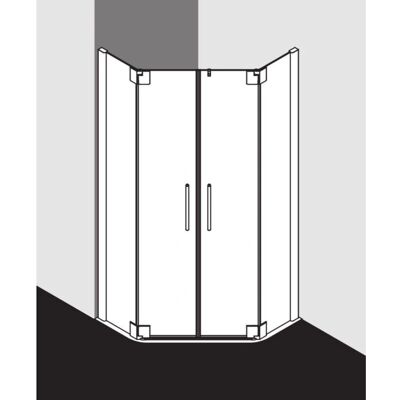 Kermi Duschabtrennung Fünfeck - 870-900mm, 2000mm Hoch Kermi Duschabtrennung Fünfeck - 870-900mm, 2000mm Hoch