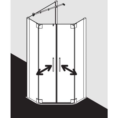 Kermi Pasa XP Fünfeck Duschabtrennung - Sicherheitsglas, 970-1000mm Kermi Pasa XP Fünfeck Duschabtrennung - Sicherheitsglas, 970-1000mm
