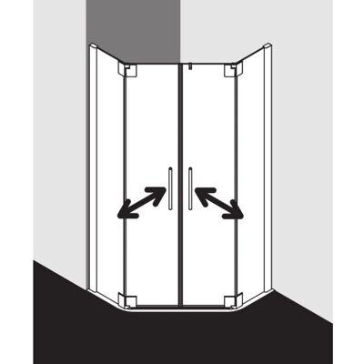 Kermi Silber Hochglanz Fünfeck-Duschkabine Kermi Silber Hochglanz Fünfeck-Duschkabine