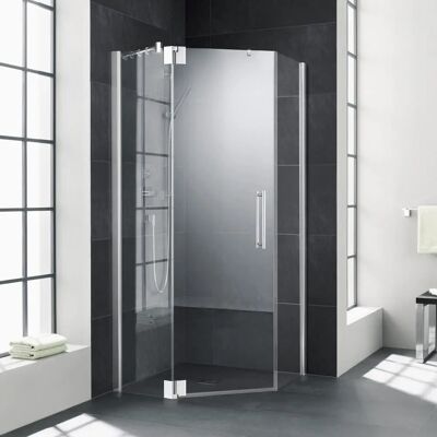 Kermi PXS XP Fünfeck-Duschabtrennung - 90x90cm, Silber Mattglanz Kermi PXS XP Fünfeck-Duschabtrennung - 90x90cm, Silber Mattglanz