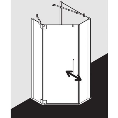 Kermi PASA XP Fünfeck-Duschkabine - Silber Mattglanz - 870-900mm - Duschecke Kermi PASA XP Fünfeck-Duschkabine - Silber Mattglanz - 870-900mm - Duschecke