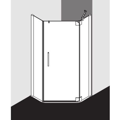 Kermi PXR53 Enclosure de douche pentagonale - 970-1000mm - Publicité Kermi PXR53 Enclosure de douche pentagonale - 970-1000mm - Publicité