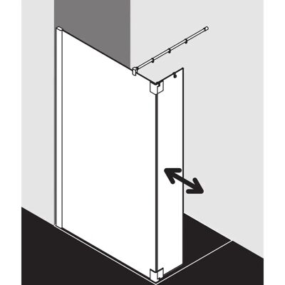Paroi de douche Walk-In Kermi PASA XP avec aile mobile - Verre de sécurité 8mm, 200cm de hauteur - Publicité Paroi de douche Walk-In Kermi PASA XP avec aile mobile - Verre de sécurité 8mm, 200cm de hauteur - Publicité