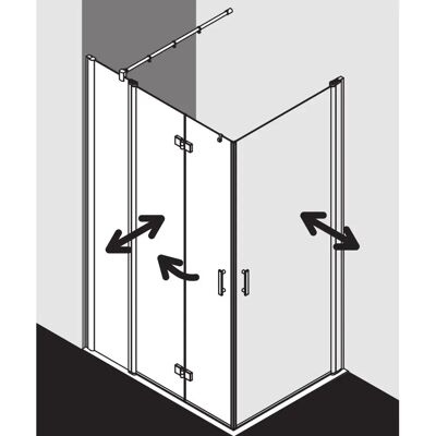 Kermi Diga Silber Hochglanz Eckeinstieg - Duschabtrennung Kermi Diga Silber Hochglanz Eckeinstieg - Duschabtrennung