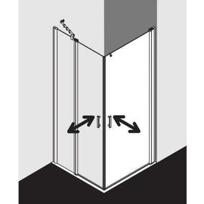 Kermi Diga Angle d'entrée demi-partie avec porte battante Verre clair argent brillant - Paroi de douche - Publicité Kermi Diga Angle d'entrée demi-partie avec porte battante Verre clair argent brillant - Paroi de douche - Publicité