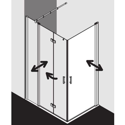 Kermi Diga Demi-porte d'angle avec Porte battante - Enclos de Douche - Publicité Kermi Diga Demi-porte d'angle avec Porte battante - Enclos de Douche - Publicité