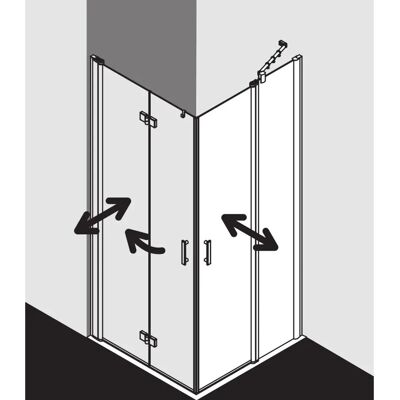 Porte de Douche Kermi Diga - Argent Brillant, 120x185cm, Verre Sécurité ESG - Publicité Porte de Douche Kermi Diga - Argent Brillant, 120x185cm, Verre Sécurité ESG - Publicité