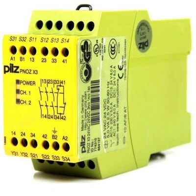 PILZ PNOZ X3 Sicherheitsrelais - 24V DC, 3 NO, 1 NC, DIN-Schiene PILZ PNOZ X3 Sicherheitsrelais - 24V DC, 3 NO, 1 NC, DIN-Schiene