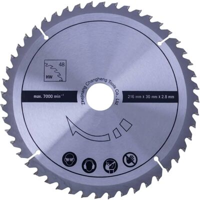 Hacha circular Scheppach HM90MP-HM216 - 48 dientes - 216x30 mm Hacha circular Scheppach HM90MP-HM216 - 48 dientes - 216x30 mm