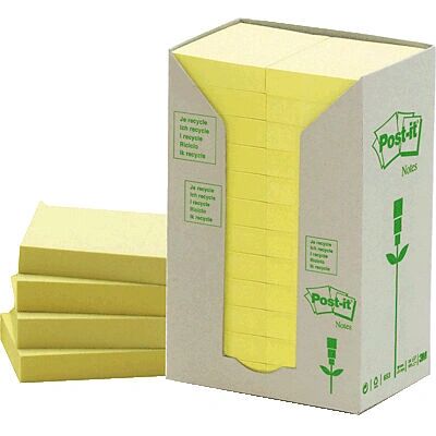 Notas Adesivas Amarelas Recicladas 38x51mm - 24 unids Notas Adesivas Amarelas Recicladas 38x51mm - 24 unids