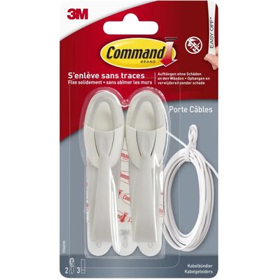 Support câble Command 3M - Blanc, Medium, 2 pcs - Publicité Support câble Command 3M - Blanc, Medium, 2 pcs - Publicité