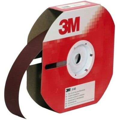 Rouleau de papier abrasif 3M P180 - 38mm x 25m - Publicité Rouleau de papier abrasif 3M P180 - 38mm x 25m - Publicité