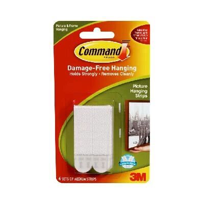 Bandes adhésives 3M 17201 - Blanc - Lot de 8, Taille Moyenne - Publicité Bandes adhésives 3M 17201 - Blanc - Lot de 8, Taille Moyenne - Publicité