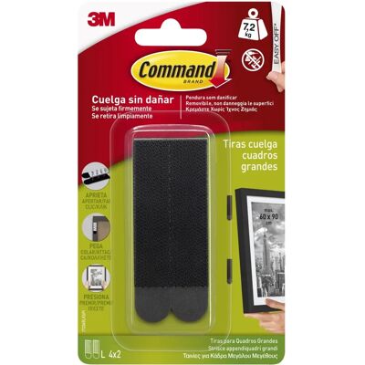 Bandes Command Noires Grandes pour Cadres - Crochets pour Cadres - Publicité Bandes Command Noires Grandes pour Cadres - Crochets pour Cadres - Publicité