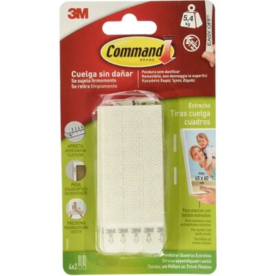3M Modèle 17207 Bandes Adhésives Blanches - Crochets, Sans Dommages - Publicité 3M Modèle 17207 Bandes Adhésives Blanches - Crochets, Sans Dommages - Publicité