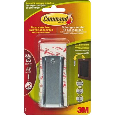 Crochet pour images Command Silver - Crochet mural - 2,2kg - Publicité Crochet pour images Command Silver - Crochet mural - 2,2kg - Publicité